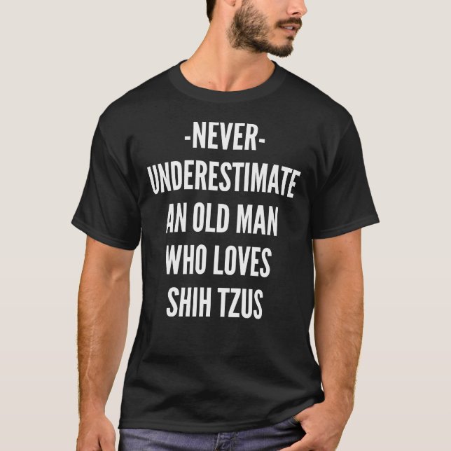 Camiseta Velho Que Ama Shih Tzus (Frente)