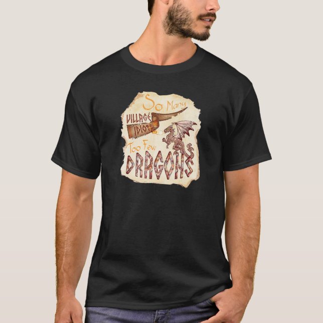 Camiseta Velhos Idiotas da Aldeia do Dragão Poderoso Angust (Frente)