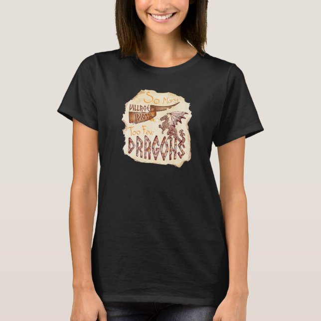 Camiseta Velhos Idiotas da Aldeia do Dragão Poderoso Angust (Frente)