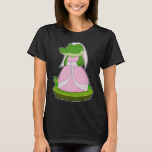 Camiseta Velo de Noiva de Crocodilo Casamento