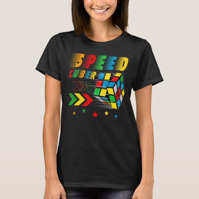 Camiseta Velocidade Cuber Quebra-cabeça Cubing Cube's Magic (Frente)