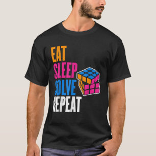 Camiseta Velocidade de Solução de Sono em Cubo Quebra-cabeç
