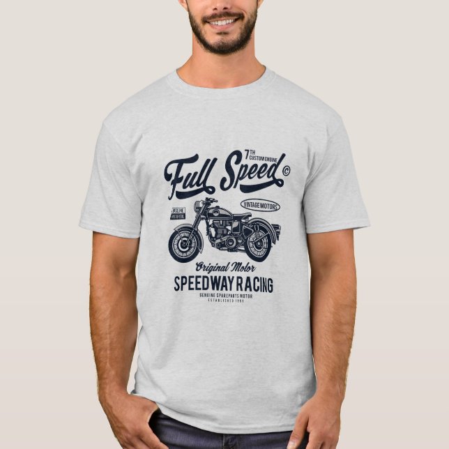 Camiseta Velocidade do cheio Corrida de Motocicleta (Frente)