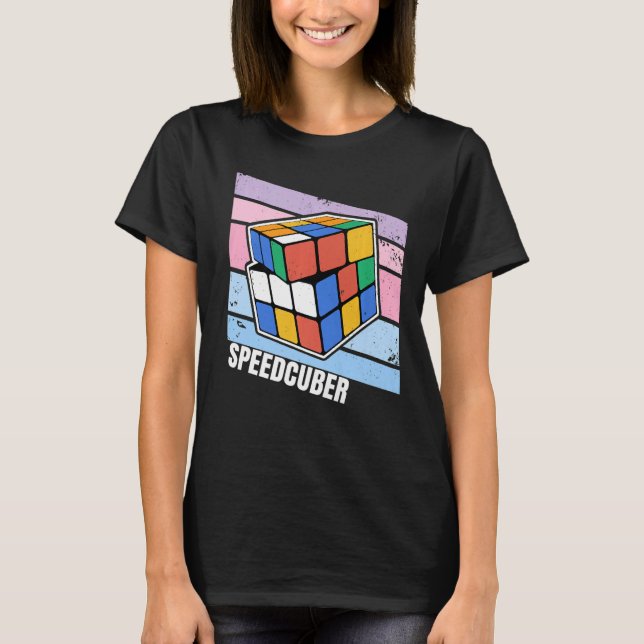 Camiseta Velocidade do Cubo de Velocidade do Quebra-cabeça  (Frente)
