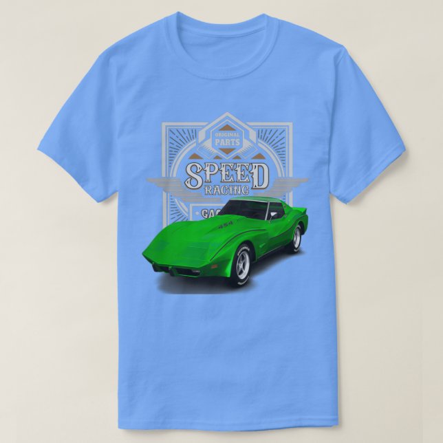 Camiseta Velocidade E Potência Do Carro Muscular Americano  (Frente do Design)