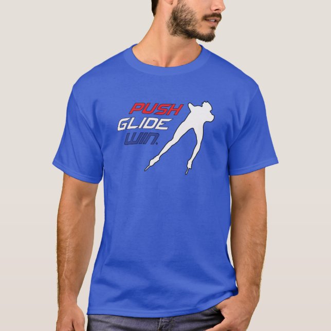 Camiseta Velocidade Inline Empurrar, Glide, Design (Frente)