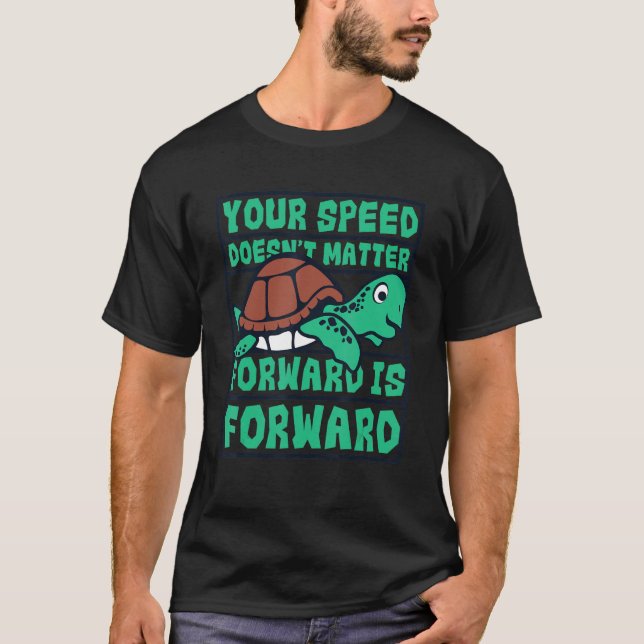 Camiseta Velocidade não importa para a frente é tartaruga p (Frente)