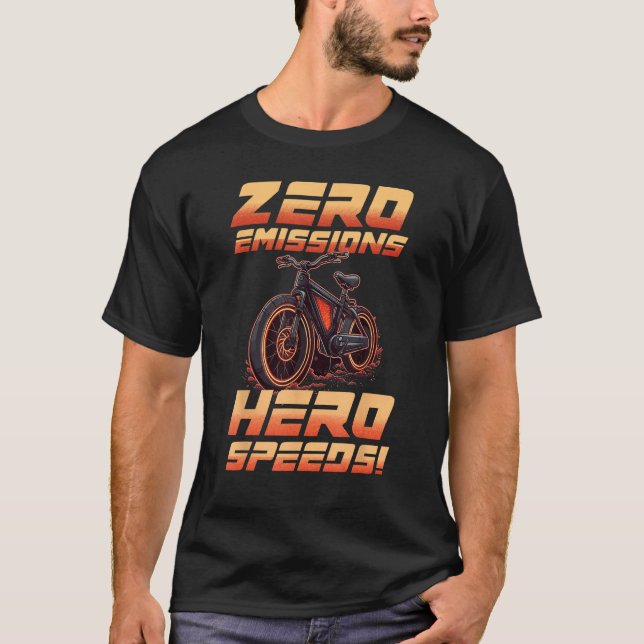 Camiseta Velocidades Nulas De Hero De Emissão Zero E Ciclo  (Frente)