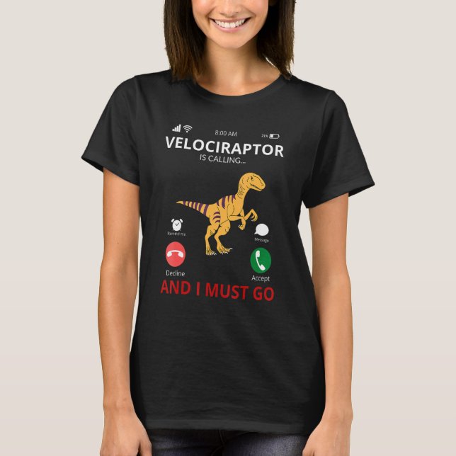 Camiseta Velociraptor Chama Dinossauro (Frente)