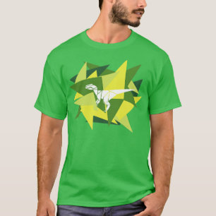 Camiseta Velociraptor de Origami do Shards de Papel