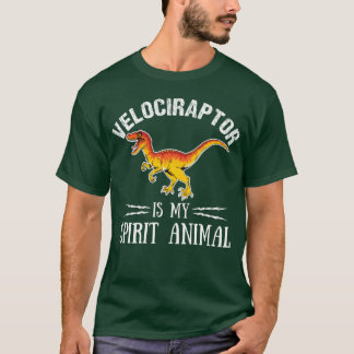 Camiseta Velociraptor É Meu Animal Espírito Paleontólogo v