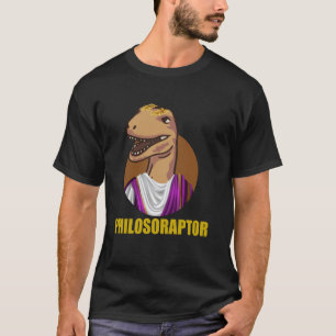 Camiseta Velociraptor Engraçado Meme de Dinossauro Filosofi