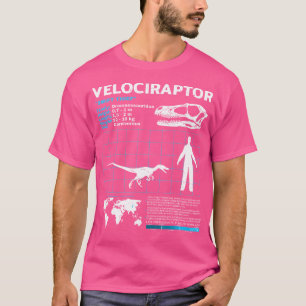 Camiseta Velociraptor Fato Folha Dinossauro Fatos