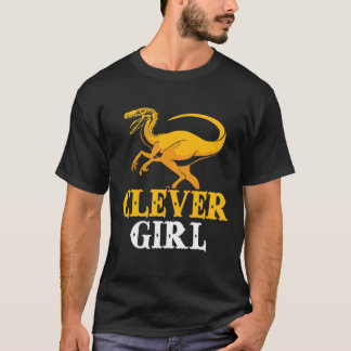 Camiseta Velociraptor Garota Garota Mãe Filha Dinossauro