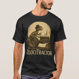 Camiseta Velocitractor Funny Dinosaur Farmer Tractor Mashup