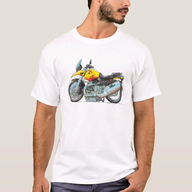 Camiseta Velomotor BMW R1150 GS em caricatura única e (Frente)