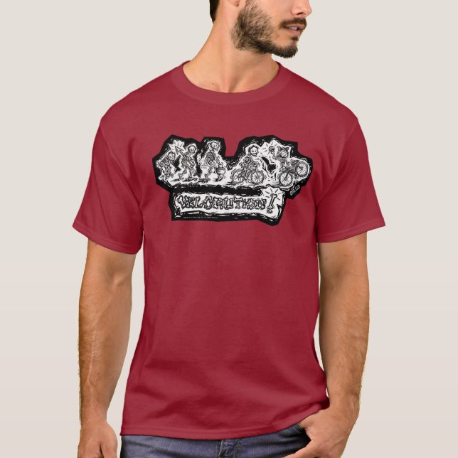 Camiseta Velorution-Evolução: T-shirt da bicicleta (Frente)