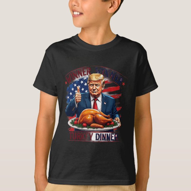 Camiseta Vencedor da Turquia Janta Engraçado Trump Thanksgi (Frente)