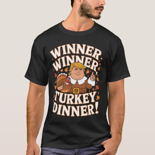 Camiseta Vencedor da Turquia Janta Engraçado Trump Thanksgi (Frente)