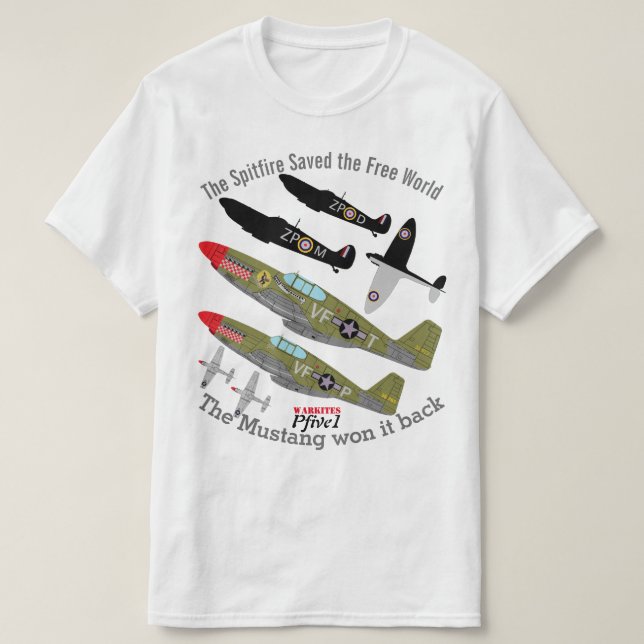Camiseta Vencedor do Spitfire P-51 Pcinco1 (Frente do Design)