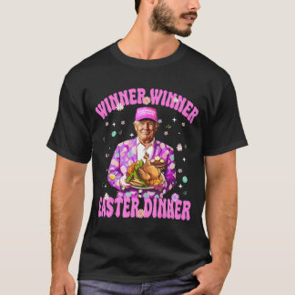 Camiseta vencedor vencedor jantar de Páscoa T coxa, retrô,