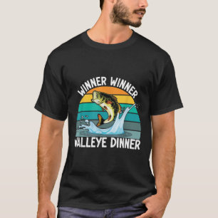 Camiseta Vencedor Vencedor Jantar de Walleye Amante da Pesc