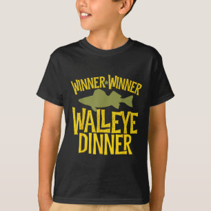 Camiseta Vencedor Vencedor Jantar de Walleye Engraçado Pesc