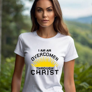 Camiseta Vencedora através de Cristo Afirmação Positiva