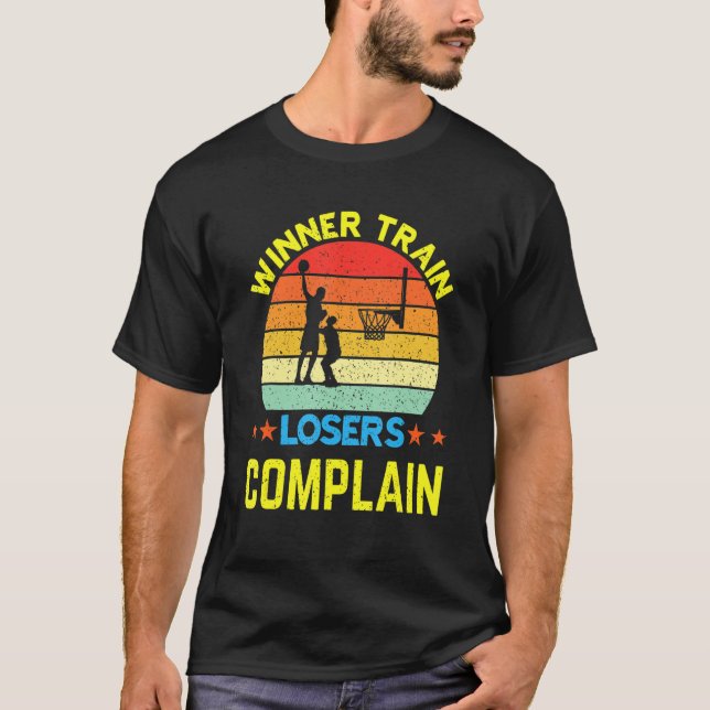 Camiseta Vencedores do trem reclamam do ventilador do basqu (Frente)