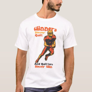 Camiseta Vencedores Nunca Desistem Citação de Motivação de 