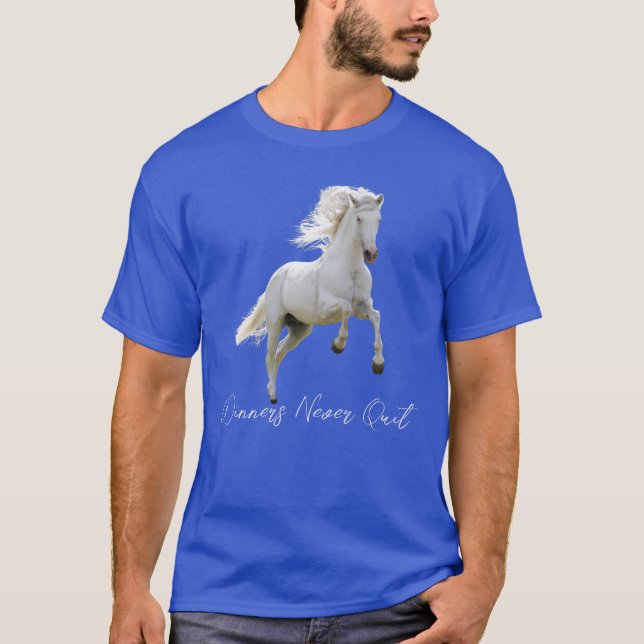 Camiseta Vencedores nunca saem | Camisa-T de Cavalo Branco  (Frente)