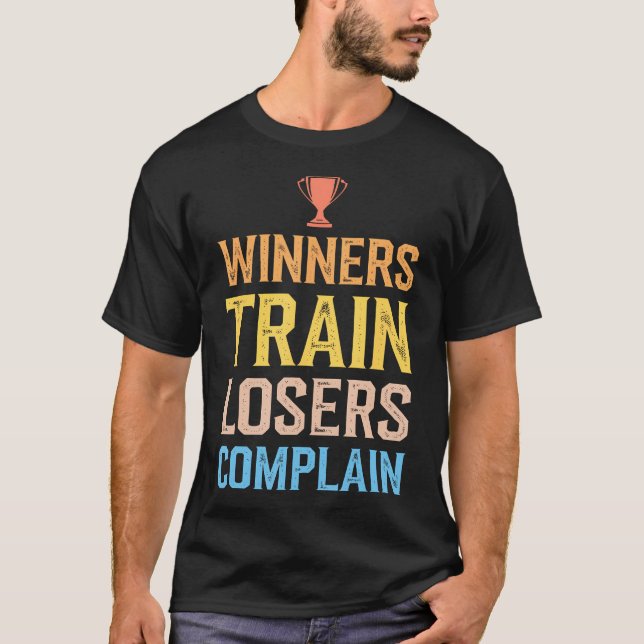 Camiseta Vencedores Treinam Perdedores Reclamam Motivaciona (Frente)
