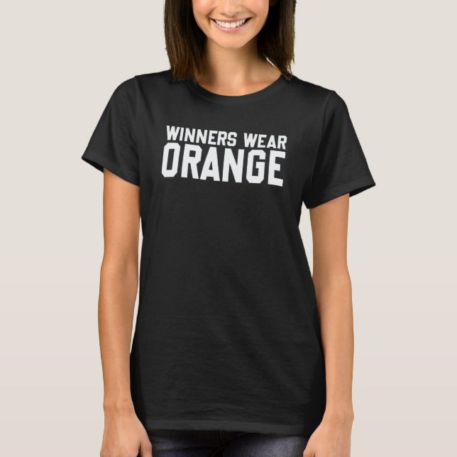 Camiseta Vencedores Usam Laranja Espírito de Equipe Jogo Co (Frente)