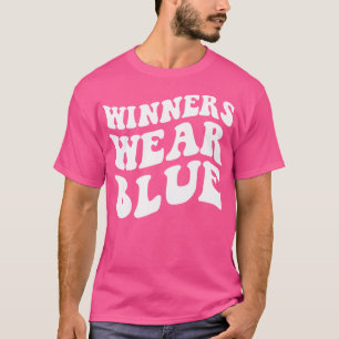 Camiseta Vencedores Vestem equipes azuis competição de jogo