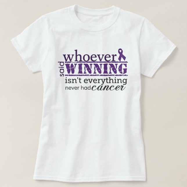Camiseta Vencer é Tudo Conscientização do Câncer (Frente do Design)