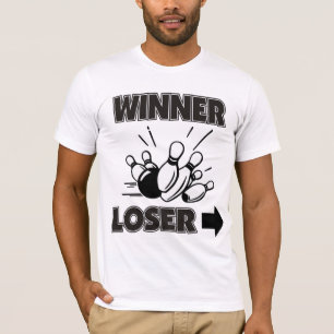 Camiseta Vencido engraçado do vencedor da boliche