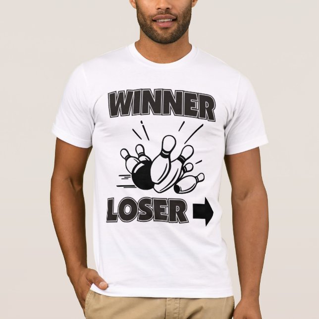 Camiseta Vencido engraçado do vencedor da boliche (Frente)