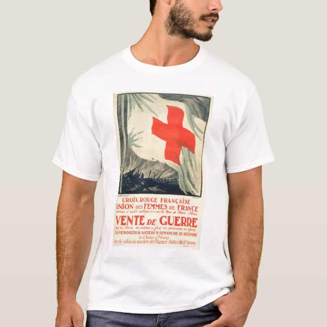 Camiseta Venda francesa da caridade da cruz vermelha (Frente)