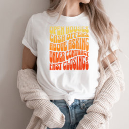 Camiseta Vendas de Imóveis do Groovy Retro Favoritos do Rea