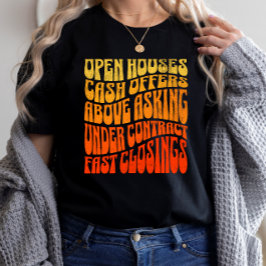 Camiseta Vendas de Imóveis do Groovy Retro Favoritos do Rea