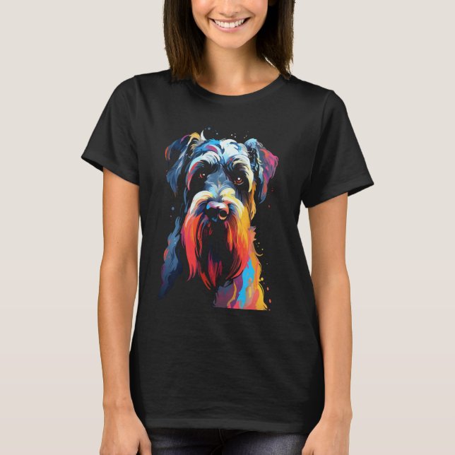 Camiseta Vendedor de animais de estimação gigante schnauzer (Frente)