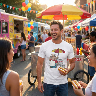 Camiseta Vendedor de Carrinho de Cachorro Quente Comida de 