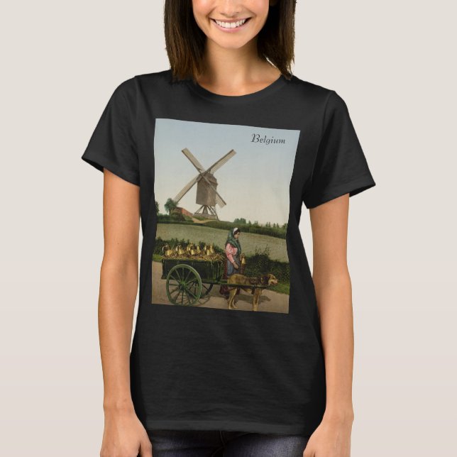 Camiseta Vendedor de leite na Bélgica (1900) (Frente)