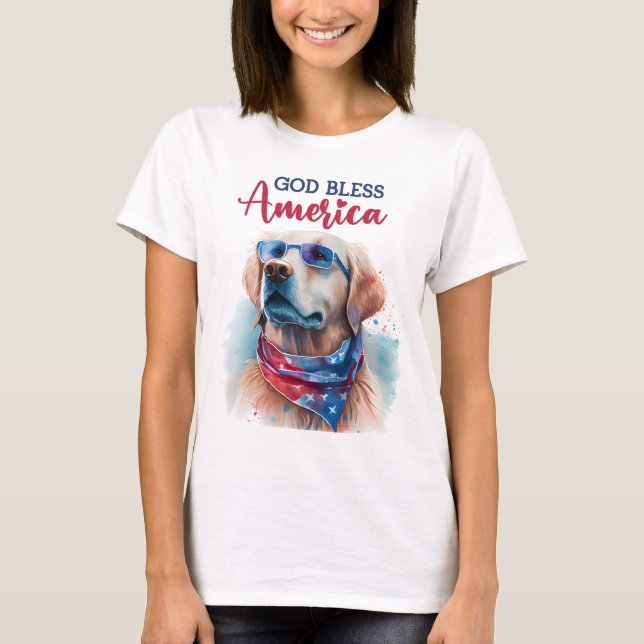 Camiseta Vendedor de Ouros de Cachorro Patriótico (Frente)