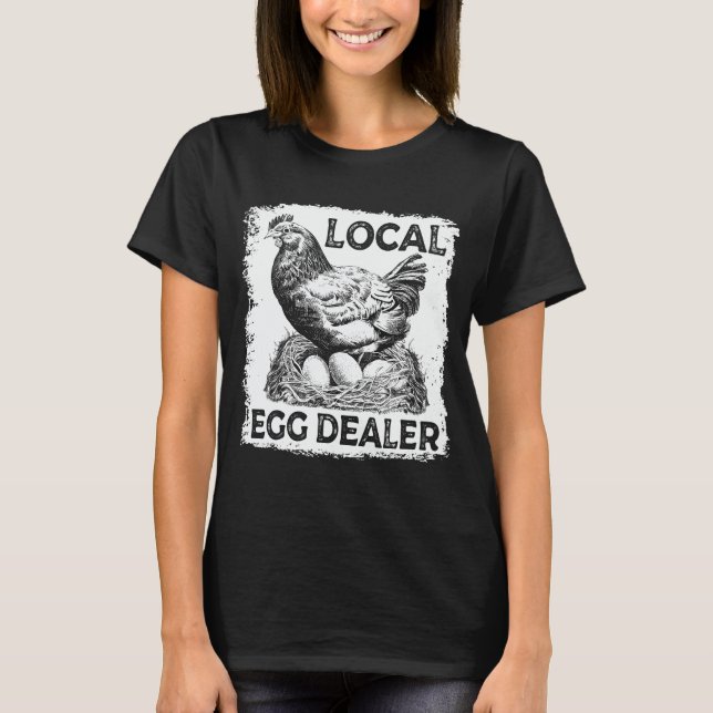 Camiseta Vendedor de Ovos Local Farmador de Fazendas de Gal (Frente)