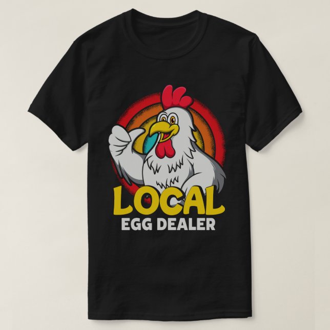 Camiseta Vendedor de Ovos Local Farmador de Fazendas de Gal (Frente do Design)