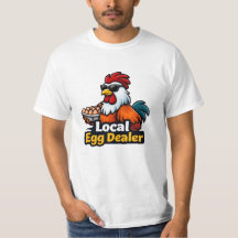 Vendedor de ovos local, gângster, galo.