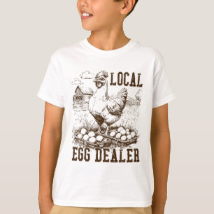 Camiseta Vendedora Local de Ovos Amante de Galinhas da Pásc