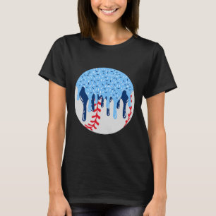 Camiseta Vender Unidade de Sorvete Azul Com Gota De Sprinkl