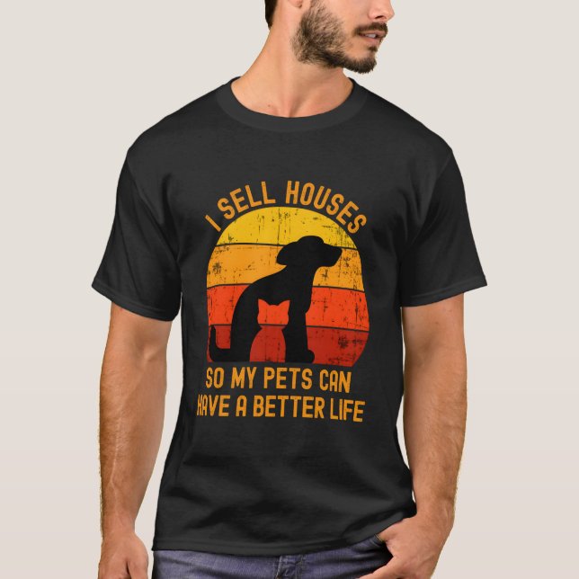 Camiseta Vendi Casas Para Que Meu Cachorro E Gato Possam Te (Frente)